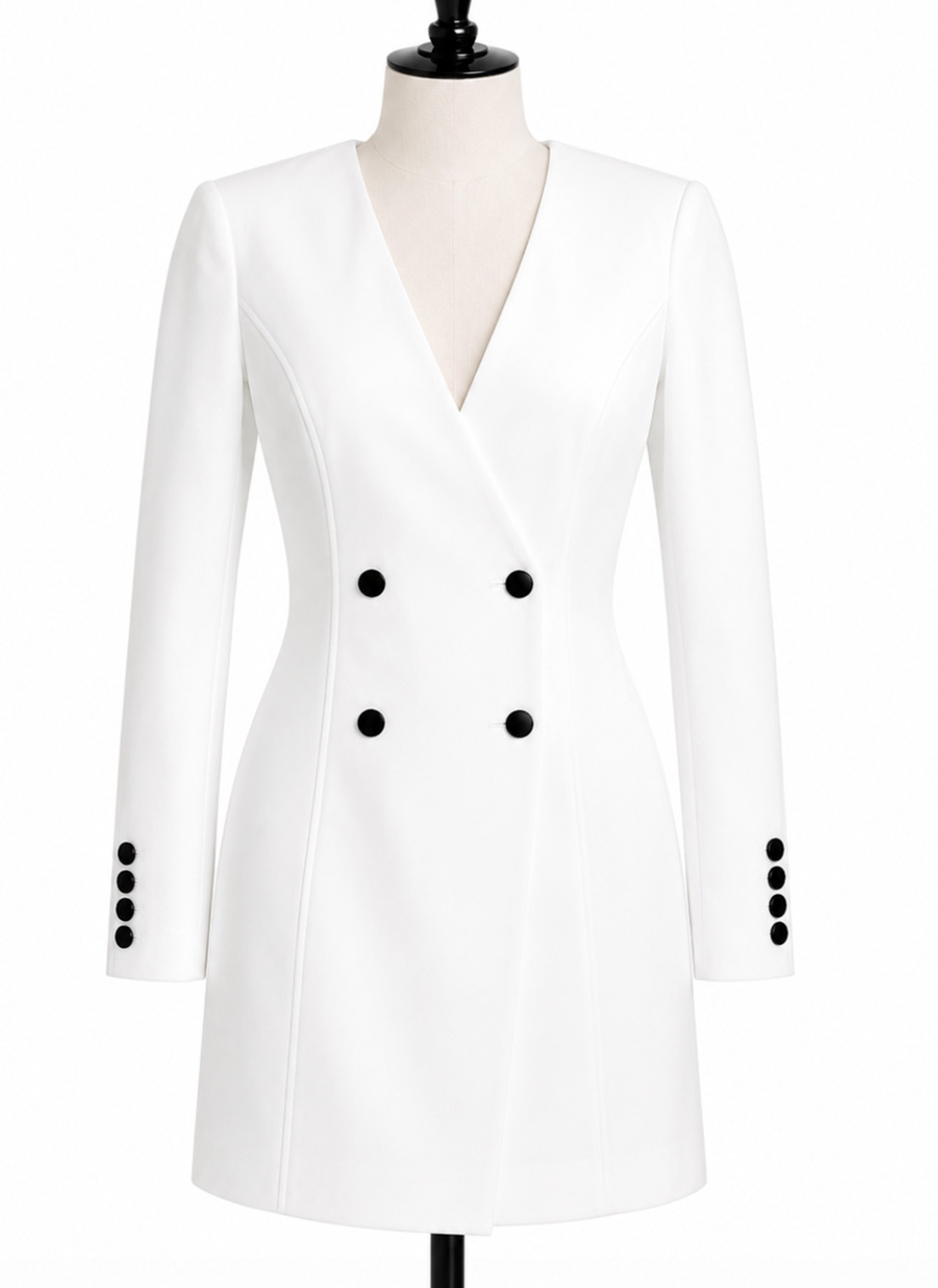 NEW WHITE HOUSE BLACK MARKET WHBM ECRU DOUBLE BREASTED BLAZER DRESS SZ 2